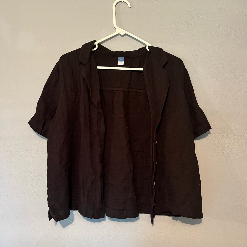 Old Navy Black Button-Up Top